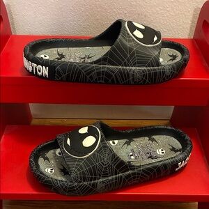 Nightmare before Christmas Jack Skellington Black mens Slide Sandals size 7